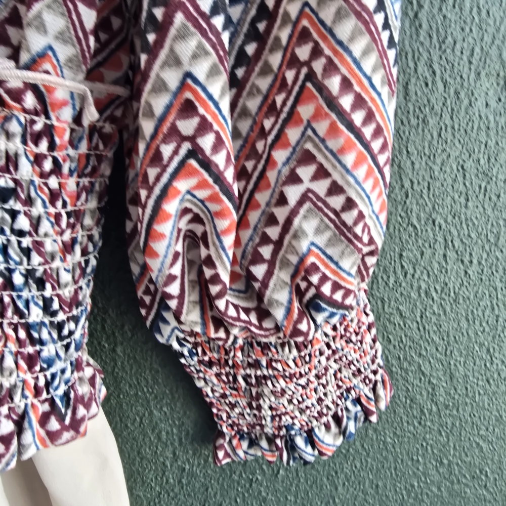 MELANIE LYNE NWT Zigzag High Neck Blouse Sz 8 - Picture 6 of 13